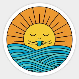 Nature sun and coffee Sticker